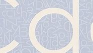 CONCORD WALLCOVERINGS ™ Wallpaper Border Kids Pattern Alphabet Letters for Kid's Bedroom Playroom, Blue White, 15 Feet by 9.2 Inches KP1700MB