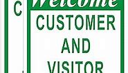 2 Pack Parking Sign, Welcome Customer and Visitor Only Signs, 14 x 10 Inches Rust Free Aluminum, UV Protected, Weather Resistant, Durable Ink, Easy to Mount