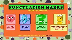 Punctuation| Punctuation Marks For Kids| Punctuation Marks In English Grammar | S2LEARN