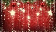 7x5ft Red Christmas Backdrop Sparkling Stars