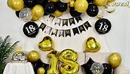 Black and Gold 40th Birthday Decorations, 40th Birthday Balloons Gold and Black 40th Party Decorations with Black Gold Balloons Happy Birthday Banner Cake Topper for Men Women 40th Birthday Supplies