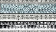 BalajeesUSA Outdoor Plastic Patio Rugs – 9x12, Grey, Teal Durable and Affordable Multipurpose Woven Plastic Straw All-Weather and Waterproof Rug Reversible Camper Rug Large rv mats Outdoor