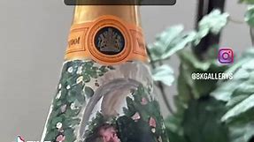 Bkgallerys.com. A beautiful setting for a portrait. This custom painted champagne bottle is a perfect wedding gift. My bottle designs are used fie the day if the occasion and menentos for many years after opened. What occasion comes to mind fir your custom painted champagne bottle? #custom #bkgallerys #unique #oneofakind #commissionart #handpainted #floeal #weddingday #romance #memories #celebration #giftideas #gift