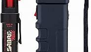 SABRE Pepper Spray & 3-in-1 Stun Gun with Flashlight and Anti-Grab Bar Technology, Self Defense Kit, 35 Bursts, 10 Ft (3 m) Range, 120 Lumens LED Light, Rechargeable Battery (Set of 2)