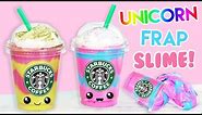 How to Make Starbucks Unicorn + Mermaid Frap FLUFFY SLIME! (No Borax)