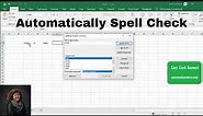 Automatically Spell Check in Excel