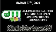 CW4Kids Fall 2008 Promos and Split-Screen Credits Found So Far: 3-27-2020