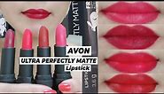 AVON Ultra Perfectly Matte Lipstick/ 4 shades swatches