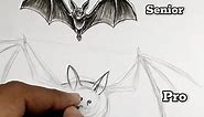 How To Draw Realistic BAT 🦇 #foryoupage #zaib_artist