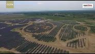 Aerial view of new solar farm in Shanxi, China