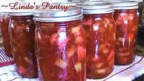 ~Canning Stawberry Rhubarb Pie Filling With Linda's pantry~