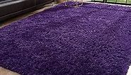 Fluffy Area Rug for Bedroom Living Room, 4 x 6 Feet Grape Purple Shaggy Rug Super Soft Modern Indoor Rug Fuzzy Plush Carpet for Dorm Nursery Kids Room Home Decorative