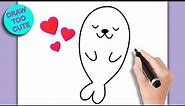 How to Draw a CUTE SEAL (Easy Step by Step Drawing)