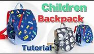 How to make a Toddler Backpack/Kids Back bag tutorial