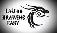 How to draw a tribal dragon tattoo easy Drawing tribal tattoos designs simple easy for beginners