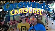 The Grand Carousel Ride & Review Carowinds PTC Hand Carved Horses Cedar Fair Amusement Park On Ride