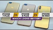 Gold iPhone XS Max vs. iPhone 8 Plus vs. iPhone 7 Plus: Which looks better?