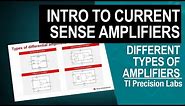 Current sensing with different types of amplifiers
