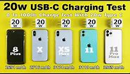 Apple 20w Fast Charger With Type C To Lightning Charge Test | Charging Test of 20w iPhone Charger
