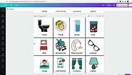Creating AAC Picture Communication Boards for Aphasia, Stroke, or Autism Speech Therapy using Canva