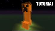 Minecraft Tutorial: How To Make A CREEPER LAVA LAMP STATUE!!