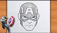 Captain America Drawing ( for kids ) | Avengers drawing | Captain America face Drawing #avengers