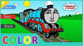 Learn Colors with Trains | Thomas the Tank Engine Coloring Page for Kids