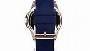 GUESS Men's U0485G1 Rose Gold-Tone Watch with Blue Silicone Band