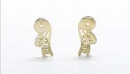 Solid 14k Yellow Gold Unique Diamond Earring Jackets Mounti