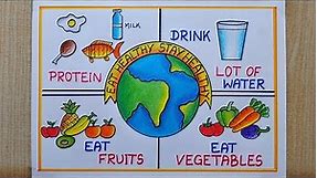 National Nutrition Week Poster drawing| World Food Day drawing| Healthy Diet chart Drawing|Food chat