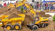 BIG RC excavator ACTION in 1/8 scale! Caterpillar! Atlas! Liebherr!