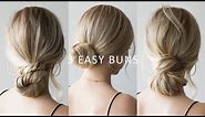 HOW TO: 3 EASY Low Bun Hairstyles 💕 Perfect for Prom, Weddings, Work