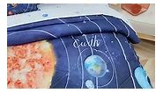 ADASMILE A & S Solar System Comforter Set Twin Outer Space Comforter for Kids 6 Pcs Bed in A Bag Twin Comforter Set for Boys Space Bed Set Galaxy Comforter with Star Moon Sheets for Kids Home Decor