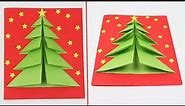 How to Make Christmas Tree Pop Up Card - DIY 3D Christmas Tree Greeting Card | Christmas Crafts DIY