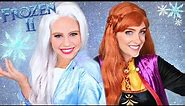 Disney Frozen 2 Elsa and Anna Makeup and Costume Elsa, Anna, Kristoff and Olaf Head Into the Unknown