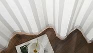Vangao White Kitchen Curtains 36 Inches Length Tier Curtains for Kitchen Windows Semi Sheer Cafe Curtains Striped Voile Rustic Small Window Curtains Grommet Top 2 Panels