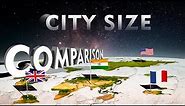 The Cities Size Comparison in 3D ( check your city size in the list )