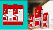 how to make a milk box packaging design in illustrator | photoshop tutorial