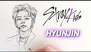 Drawing Stray kids Hyunjin / hyunjin skz/ pencil sketch tutorial