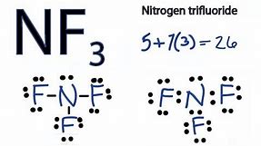 NF3 Lewis Structure - How to Draw the Dot Structure for NF3 (Nitrogen trifluoride)