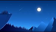 Night sky with mountains | Vector Illustration | Tutorial | Adobe Illustrator