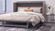 AFI Northfield Grey Solid Wood Frame Queen Murphy Bed with Mattress and Built In Charging Station AC574149
