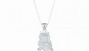 Sterling Silver Crystal Owl Pendant Necklace, 18