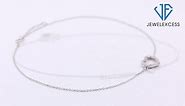 JEWELEXCESS 1/10 CTW Diamond Ankle Bracelet for Women 925 Sterling Silver Anklets for Women