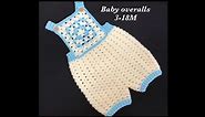Granny Square Crochet Baby Overalls, Crochet Rompers - Boys and Girls 6-9M + EASY - Crochet for Baby