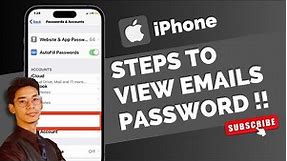 How to Find Email Password on iPhone !