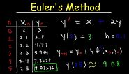 Euler's Method Differential Equations, Examples, Numerical Methods, Calculus