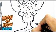 How to Draw Pinky from Pinky and the Brain | Cartoon Drawing