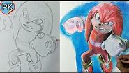 How to draw Knuckles // Full Outline and Coloring tutorial || #sonic