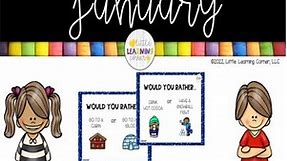 Would You Rather JANUARY Questions Printable and Digital